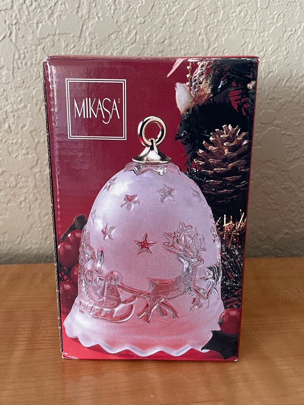 New Mikasa Crystal Silent Night Glass Bell Christmas Winter